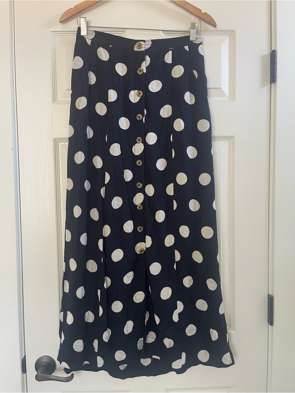 Women’s Anthropologie Maeve Claudette Polka Dot Maxi Button Skirt Size 6 - Picture 6 of 12